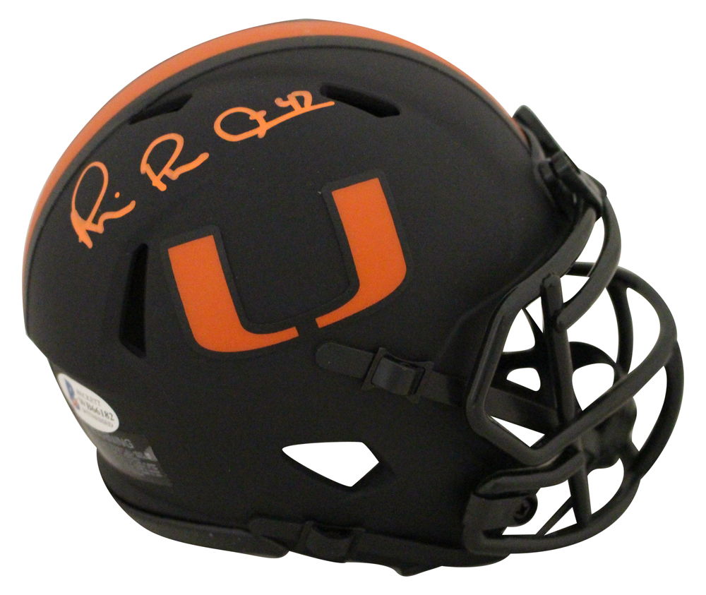Michael Irvin Autographed/Signed Miami Hurricanes Eclipse Mini Helmet BAS 28110