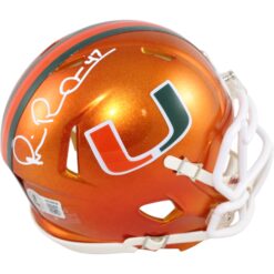Michael Irvin Autographed Miami Hurricanes Flash Mini Helmet Beckett WIT 51774