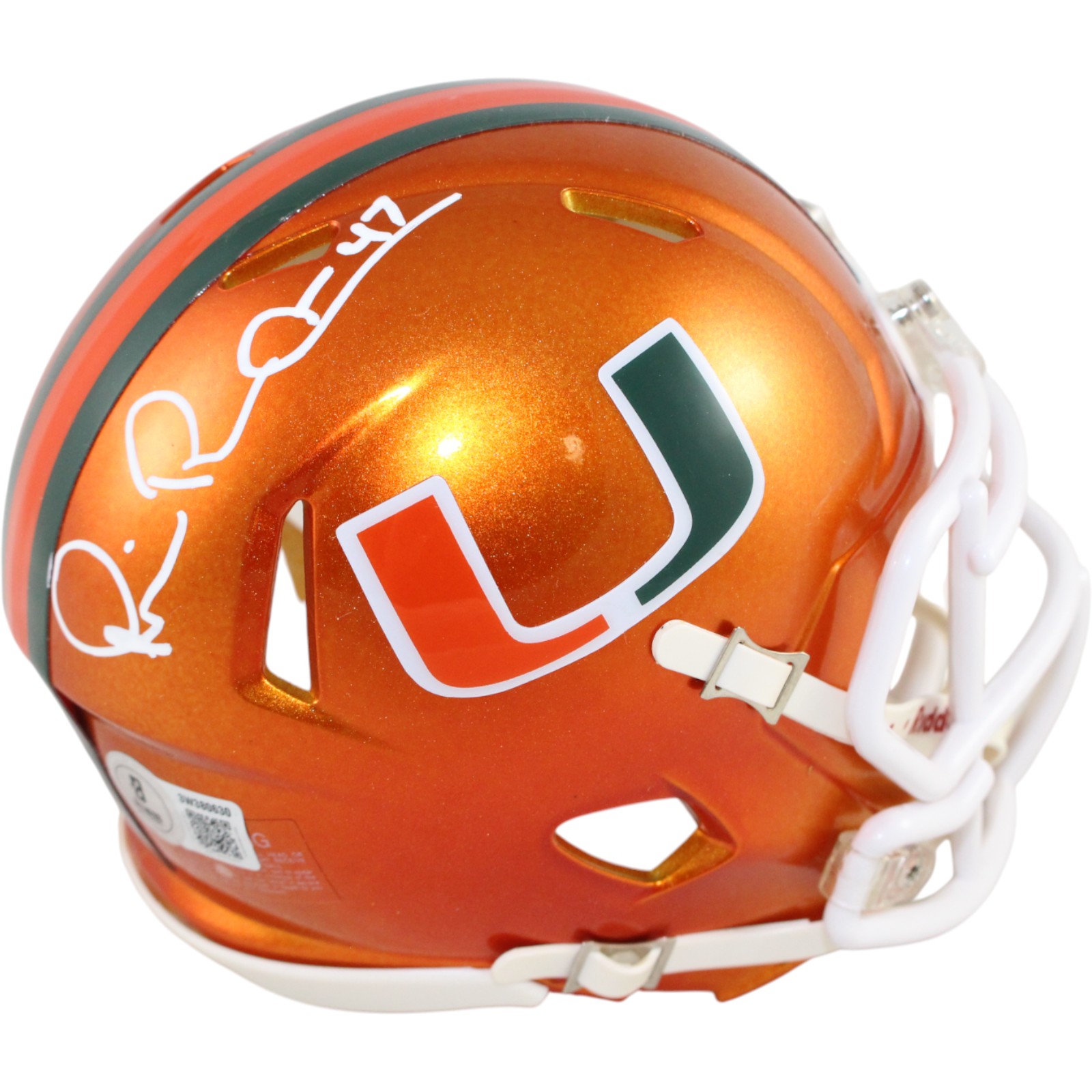 Michael Irvin Autographed Miami Hurricanes Flash Mini Helmet Beckett WIT 51774