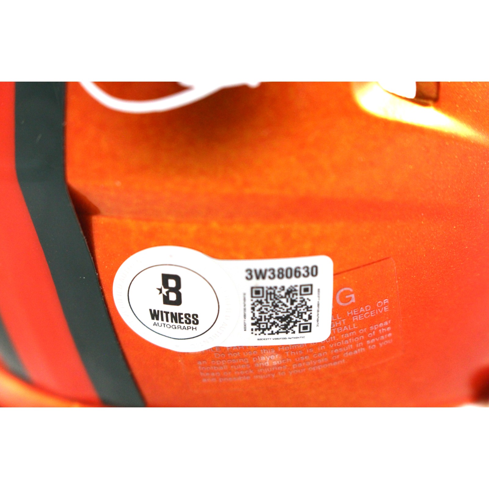 Michael Irvin Autographed Miami Hurricanes Flash Mini Helmet Beckett WIT 51774 4 Michael Irvin Autographed Miami Hurricanes Flash Mini Helmet Beckett WIT 51774