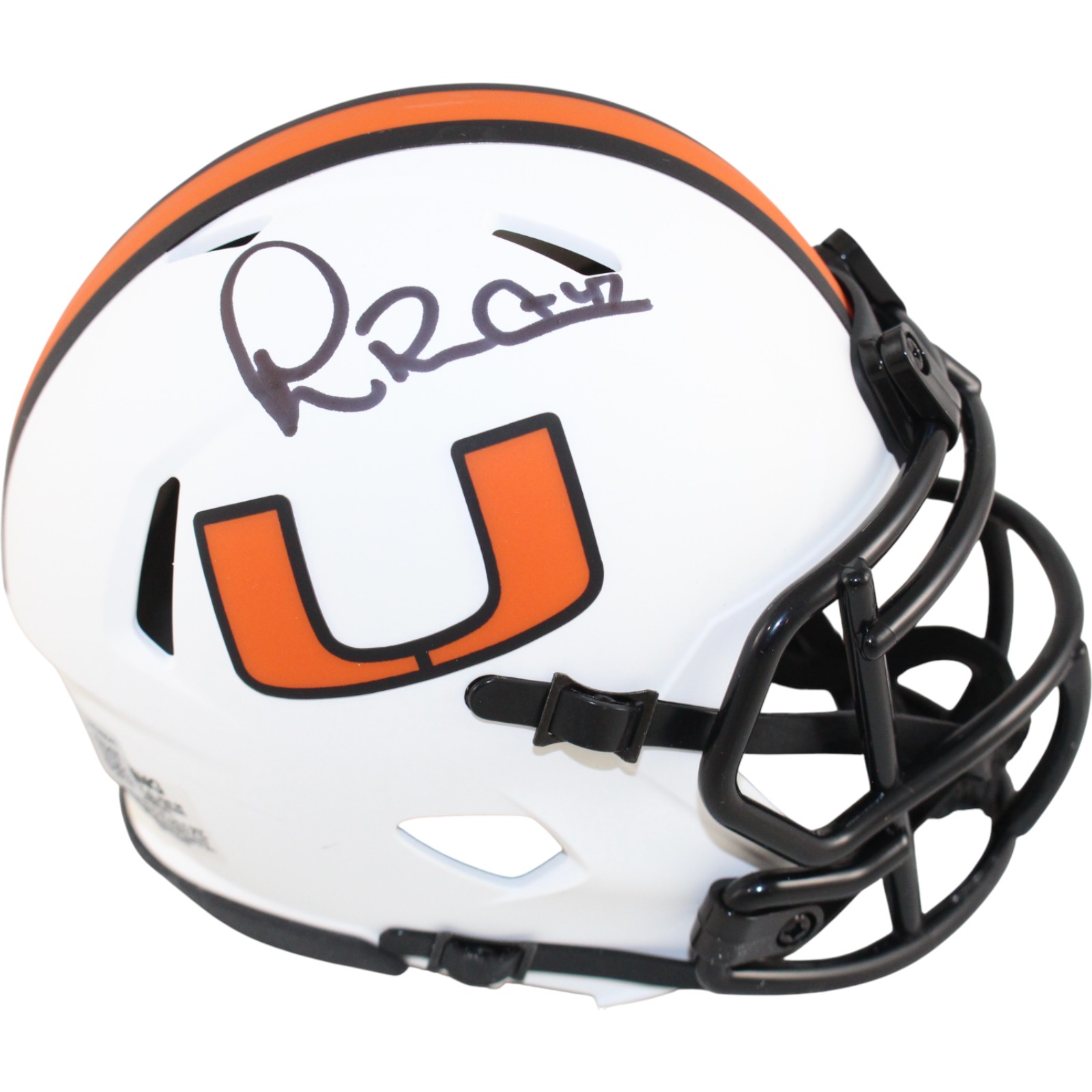 Michael Irvin Autographed Miami Hurricanes Lunar Mini Helmet Beckett WIT 51779 1 Michael Irvin Autographed Miami Hurricanes Lunar Mini Helmet Beckett WIT 51779