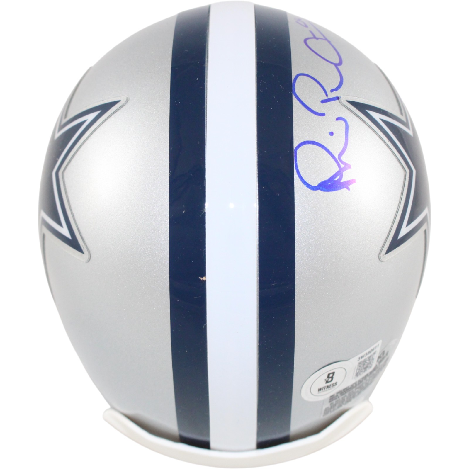 Michael Irvin Autographed Dallas Cowboys VSR4 Mini Helmet Beckett Witness 51771 3 Michael Irvin Autographed Dallas Cowboys VSR4 Mini Helmet Beckett Witness 51771