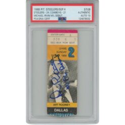 Michael Irvin Autographed/Signed Dallas Cowboys Ticket Stub NFL Debut PSA 51810