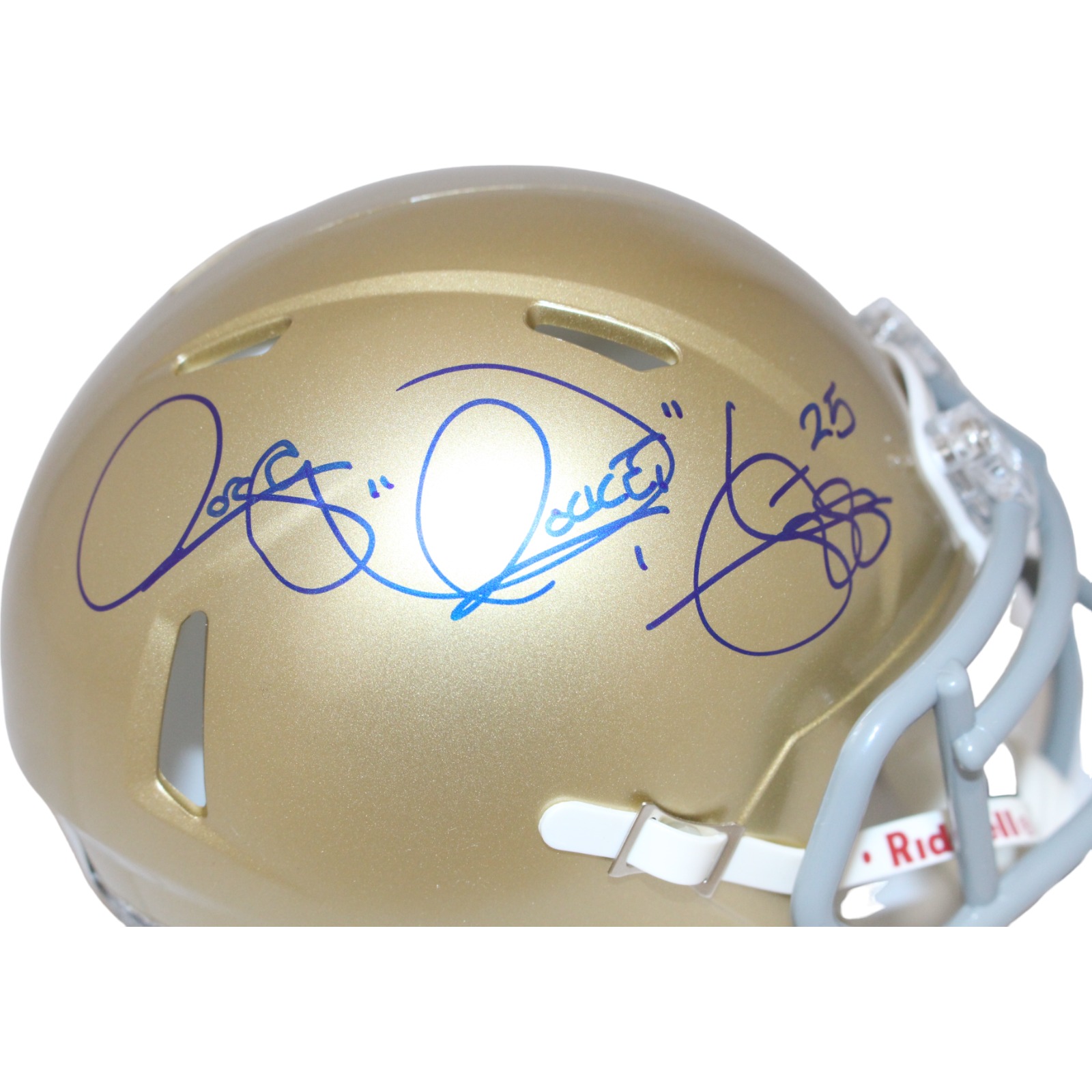 Rocket Ismail Autographed Notre Dame Fighting Irish Mini Helmet Beckett