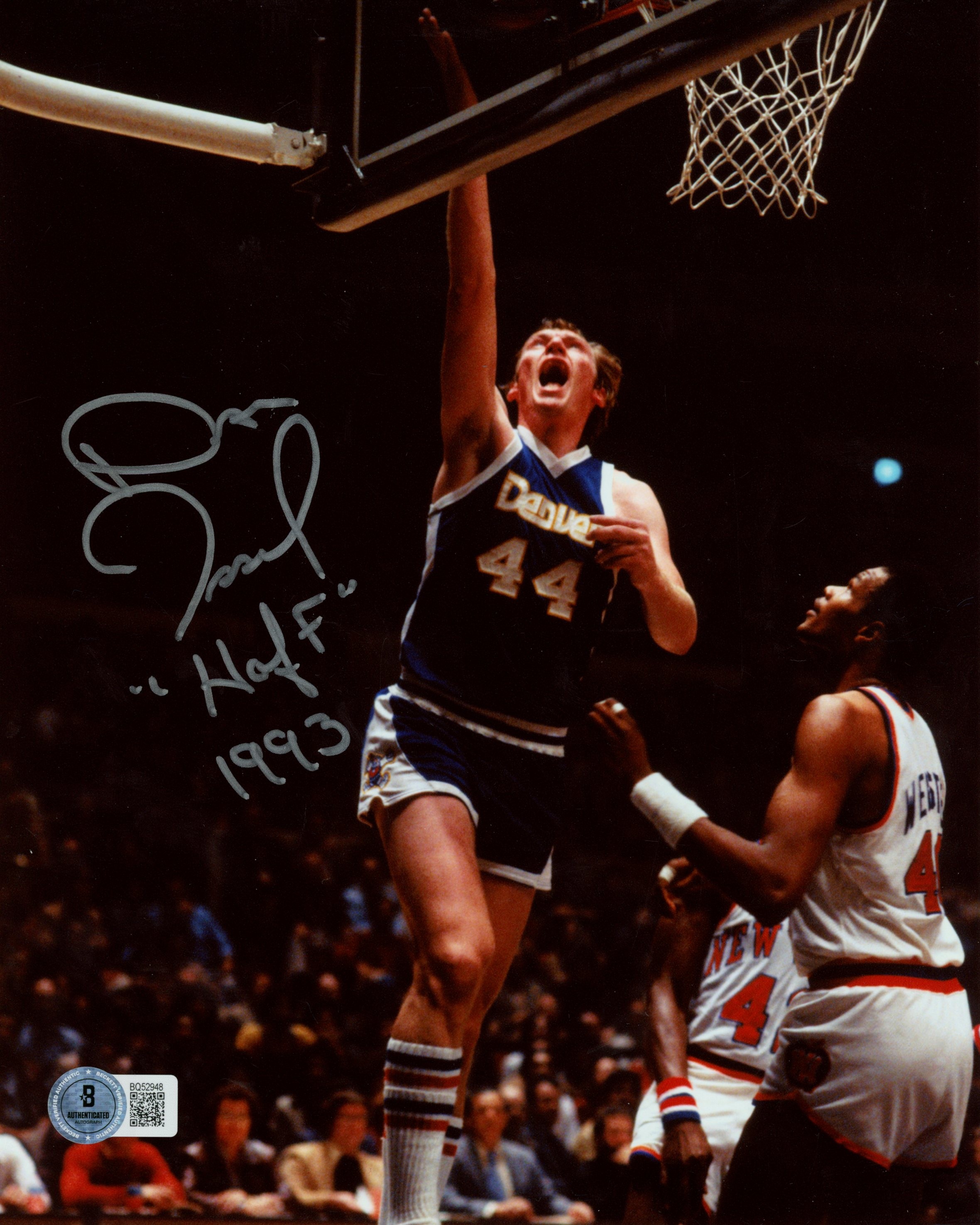 Dan Issel Autographed/Signed Denver Nuggets 8x10 Photo HOF Beckett 57458