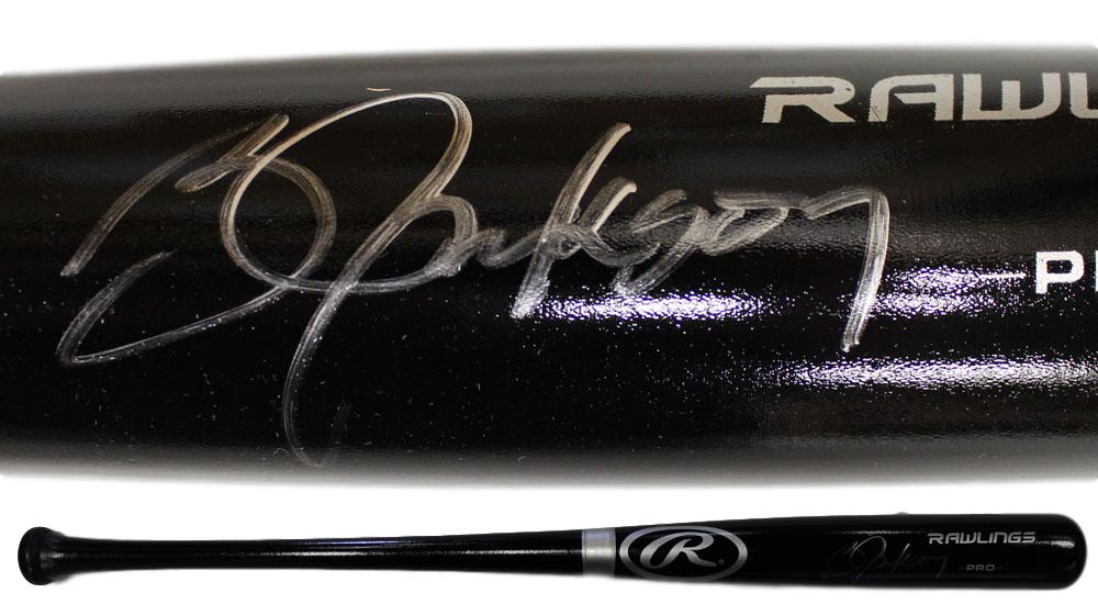 Bo Jackson Autographed/Signed Kansas City Royals Rawlings Black Bat BAS 27763