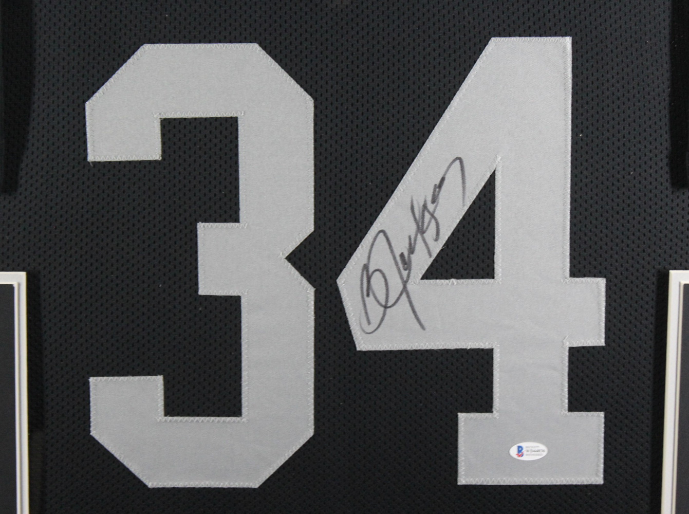 Bo Jackson Autographed/Signed Framed Pro Style Black XL Jersey Beckett