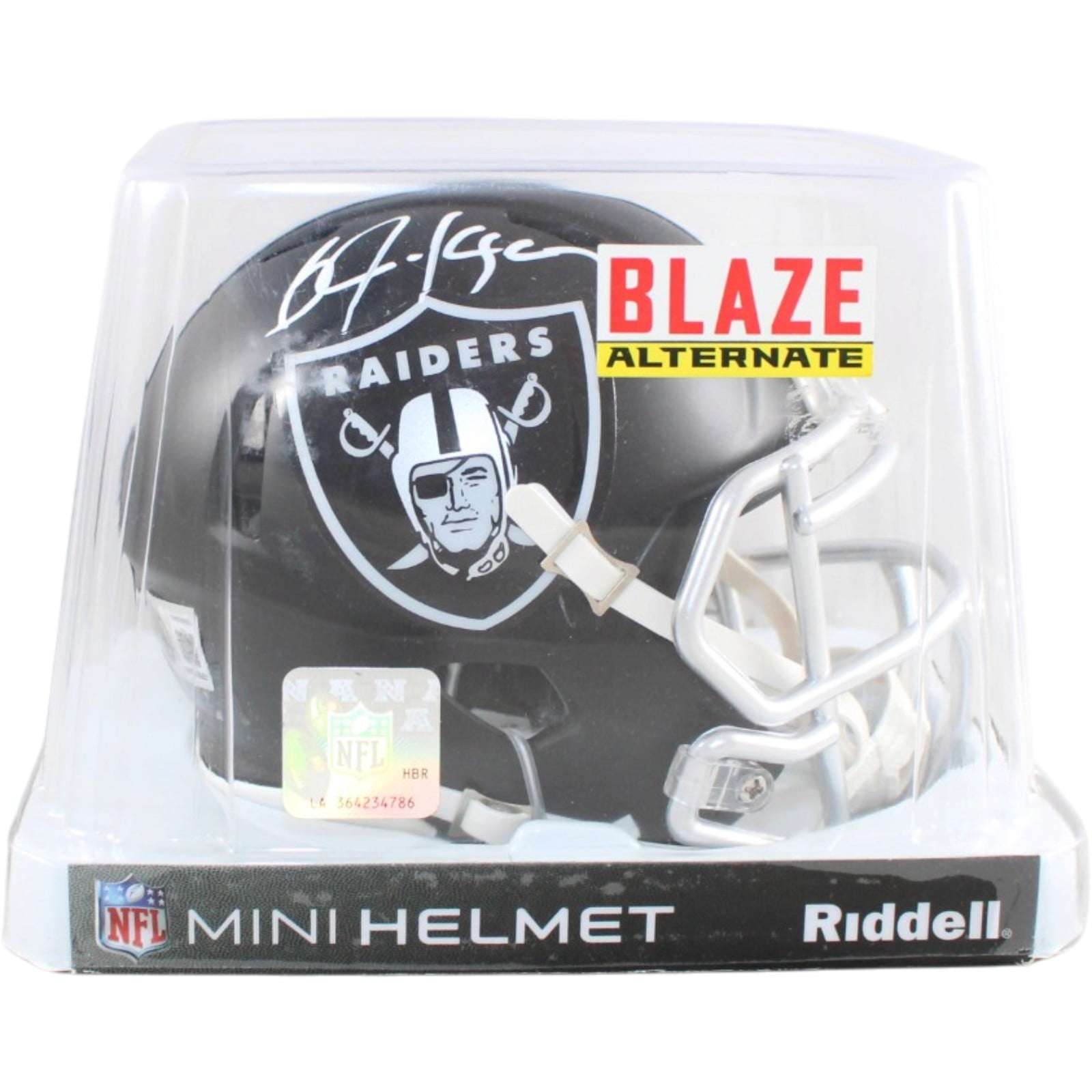 Bo Jackson Autographed Las Vegas Radiers Mini Helmet Blaze Beckett WIT 58682 5 Bo Jackson Autographed Las Vegas Radiers Mini Helmet Blaze Beckett WIT 58682