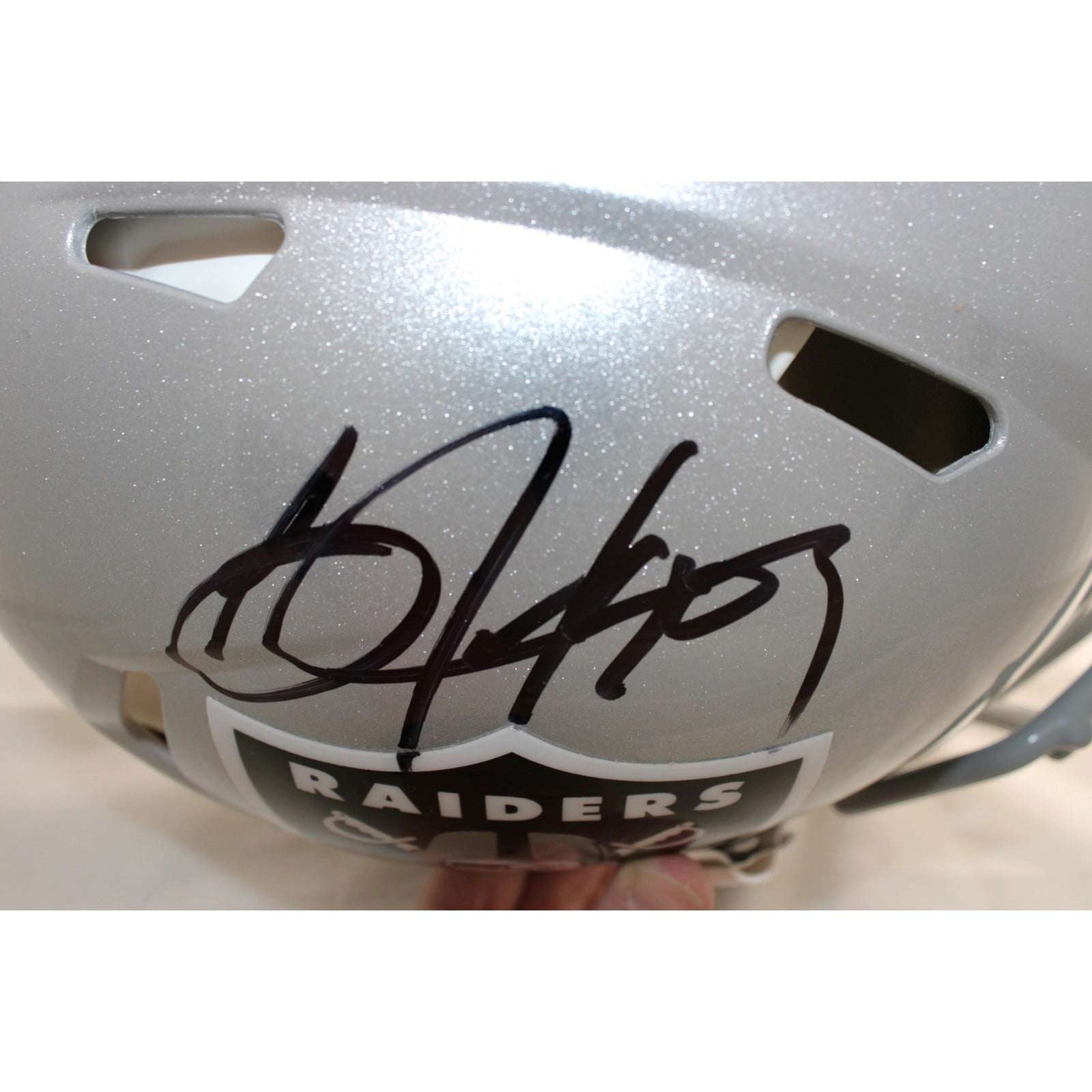 Bo Jackson Signed Las Vegas Raiders Helmet Proline (Damaged) Beckett WIT 58821