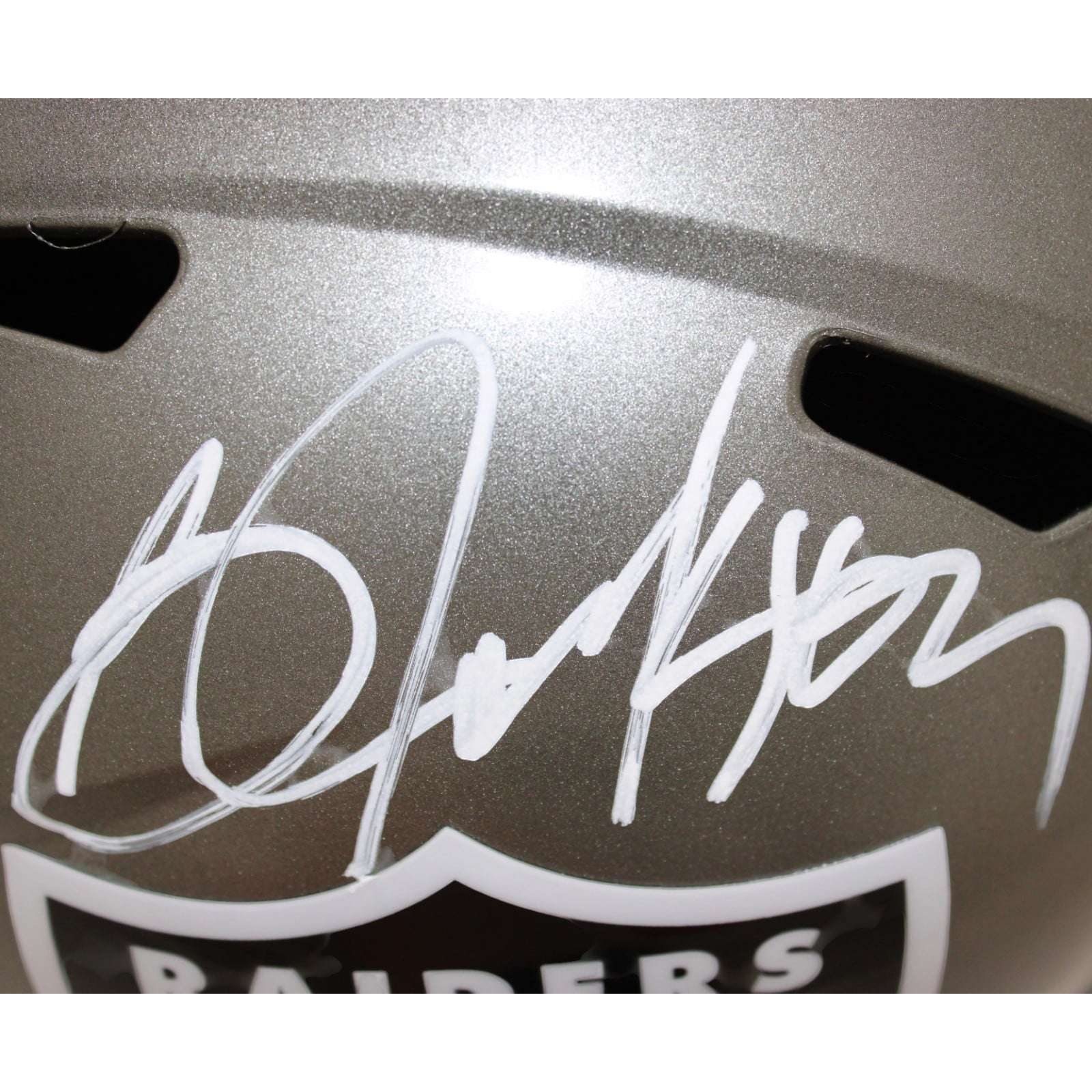 Bo Jackson Signed Las Vegas Raiders Helmet F/S Replica Flash Beckett WIT 58833