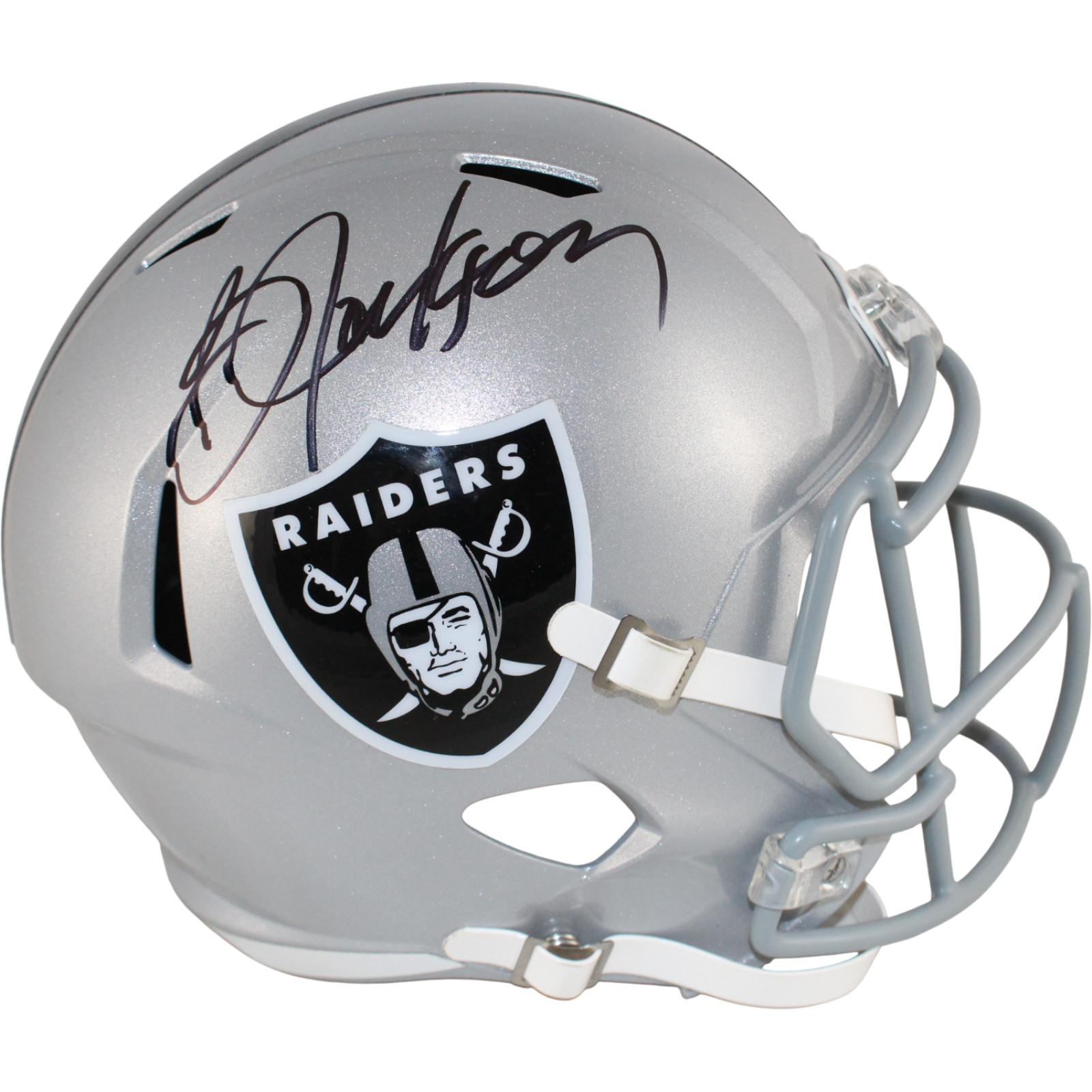 Bo Jackson Autographed/Signed Las Vegas Raiders F/S Helmet Beckett Witness 53276
