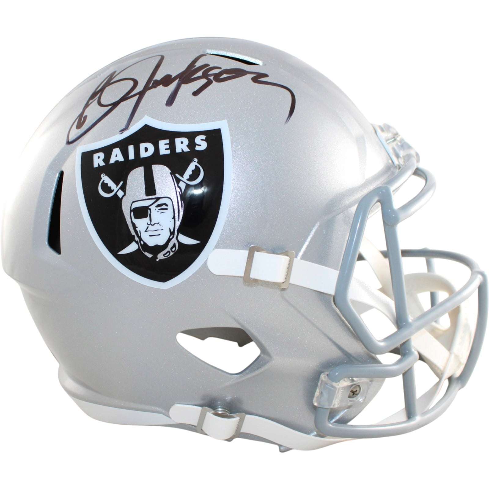 Bo Jackson Autographed Las Vegas Raiders Helmet F/S Replica Beckett WIT 58835