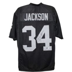 Bo Jackson Autographed/Signed Pro Style Black Jersey Size XL Beckett WIT 58827