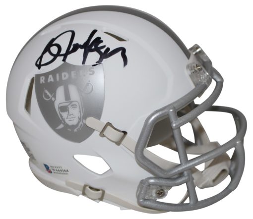 Bo Jackson Autographed/Signed Oakland Raiders Ice Mini Helmet BAS 25996