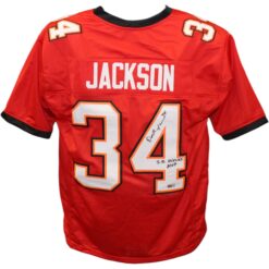 Dexter Jackson Autographed/Signed Pro Style Red Jersey TRI