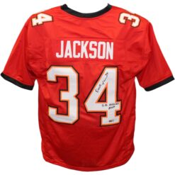 Dexter Jackson Autographed/Signed Pro Style Red Jersey TRI 