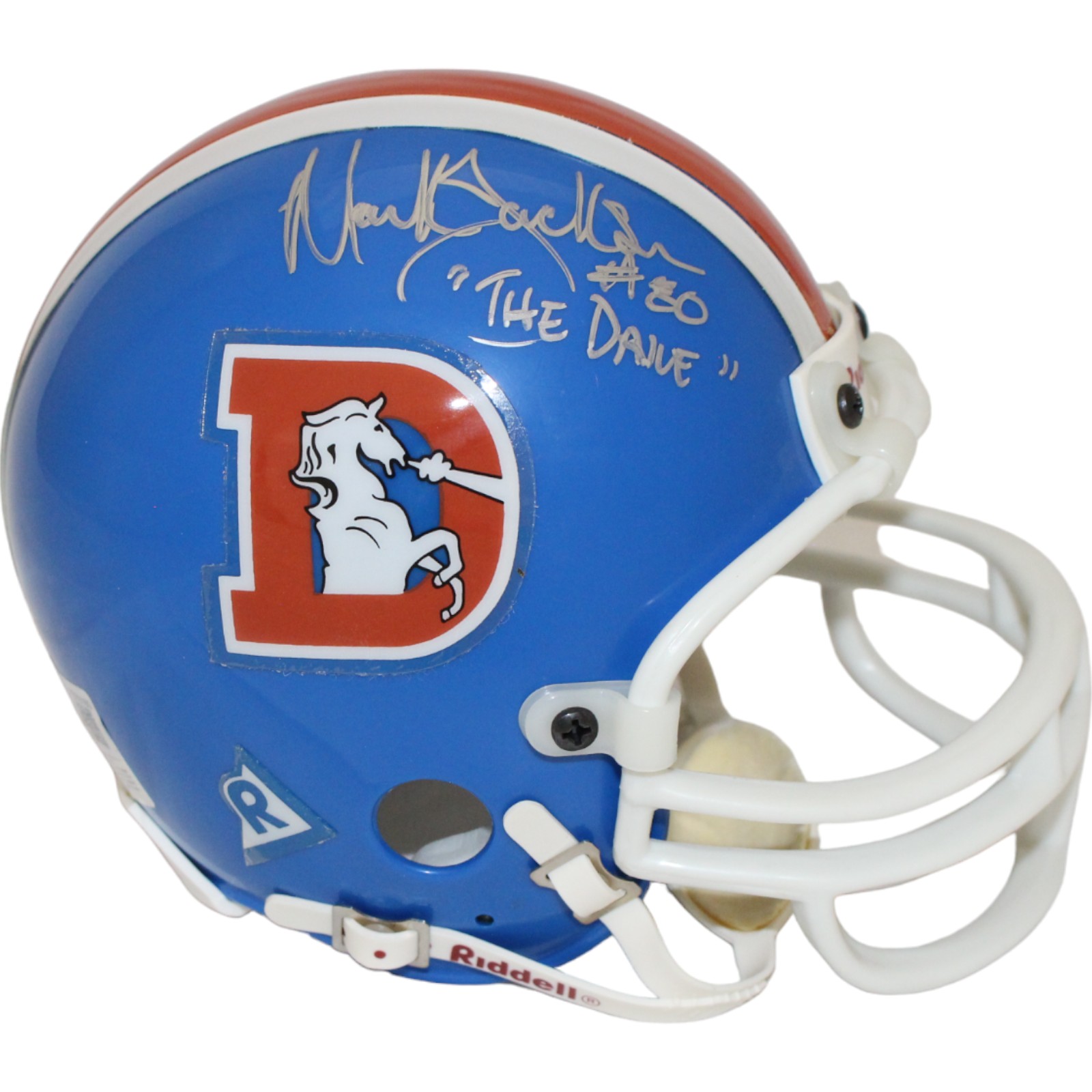 Mark Jackson Signed Denver Broncos VSR4 75-96 Replica Mini Helmet BAS 44127
