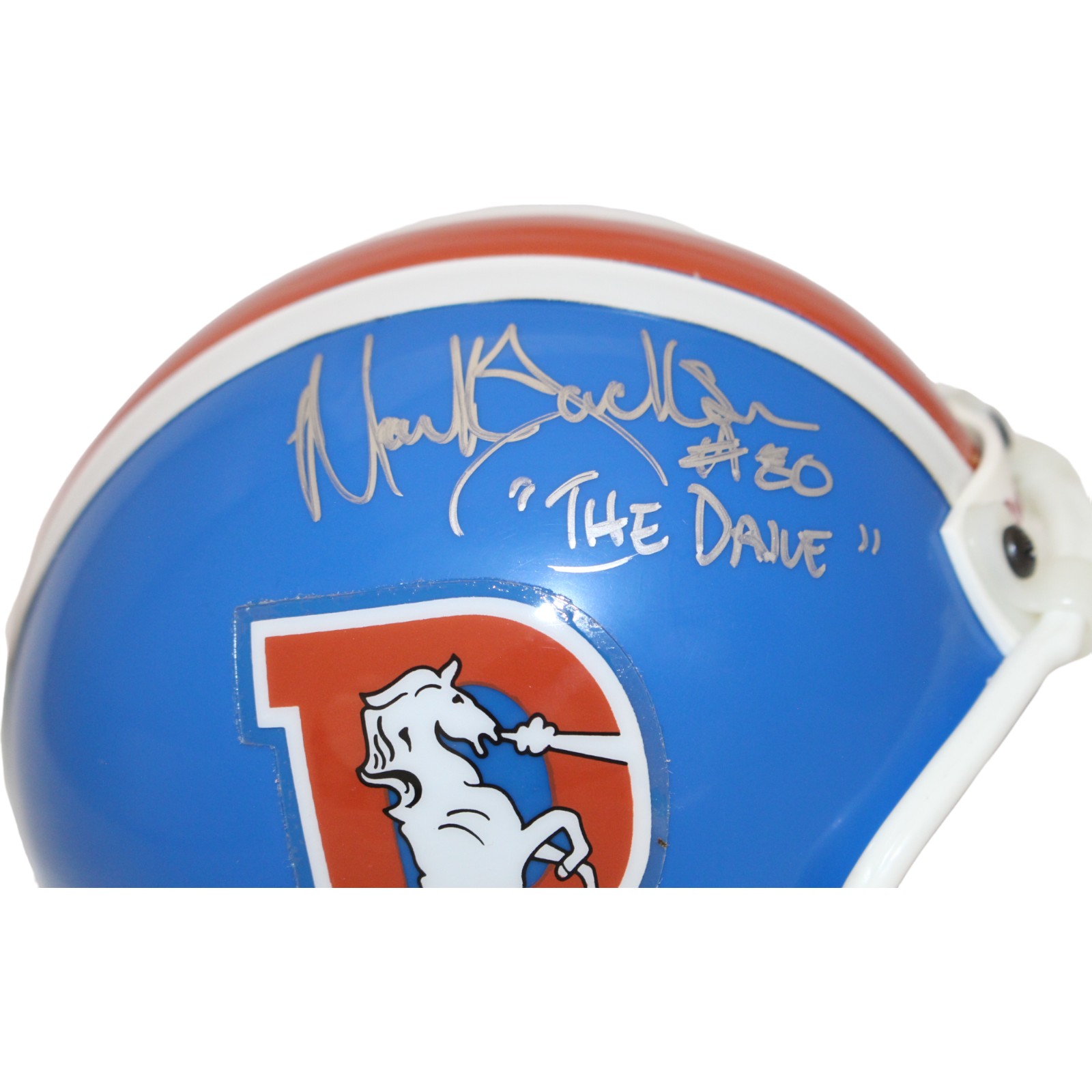 Mark Jackson Signed Denver Broncos VSR4 75-96 Replica Mini Helmet BAS 44127