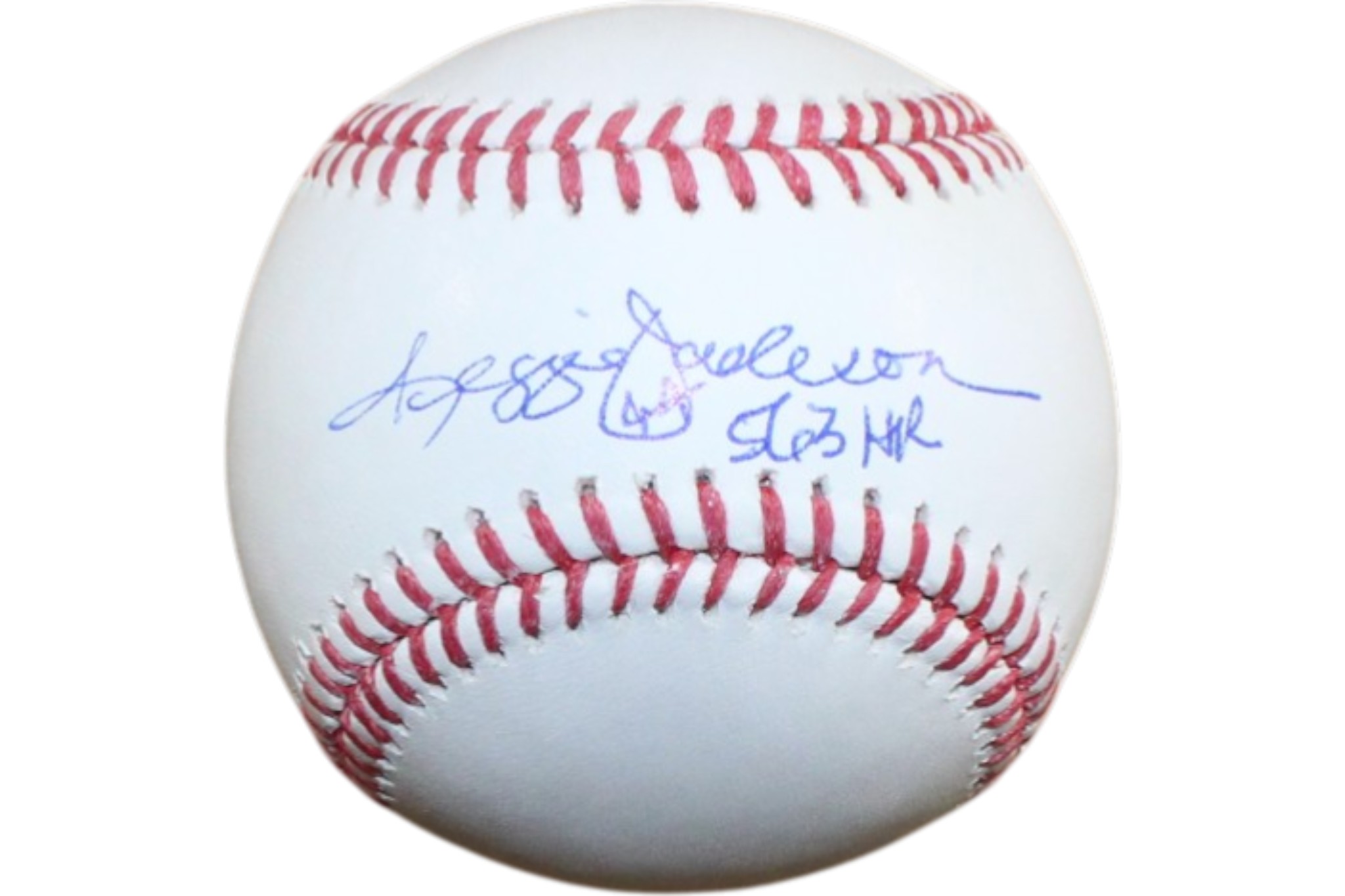 Reggie Jackson Autographed New York Yankees OML Baseball 563 HR Beckett 55364
