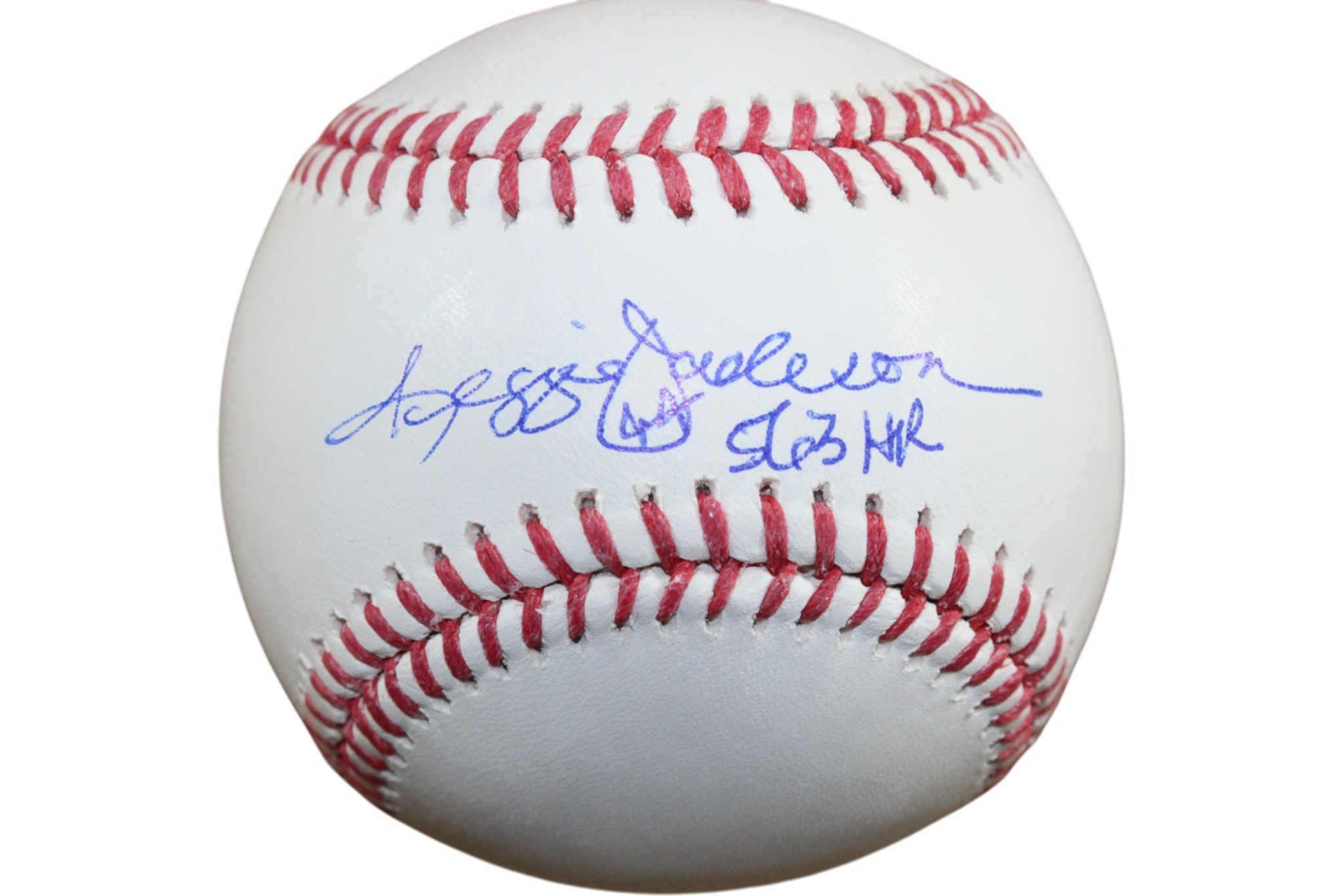 Reggie Jackson Autographed New York Yankees OML Baseball 563 HR Beckett 55364 2 Reggie Jackson Autographed New York Yankees OML Baseball 563 HR Beckett 55364