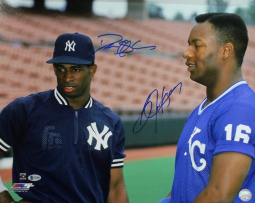 Bo Jackson & Deion Sanders Autographed Yankees Royals 16x20 Photo BAS 25991 PF