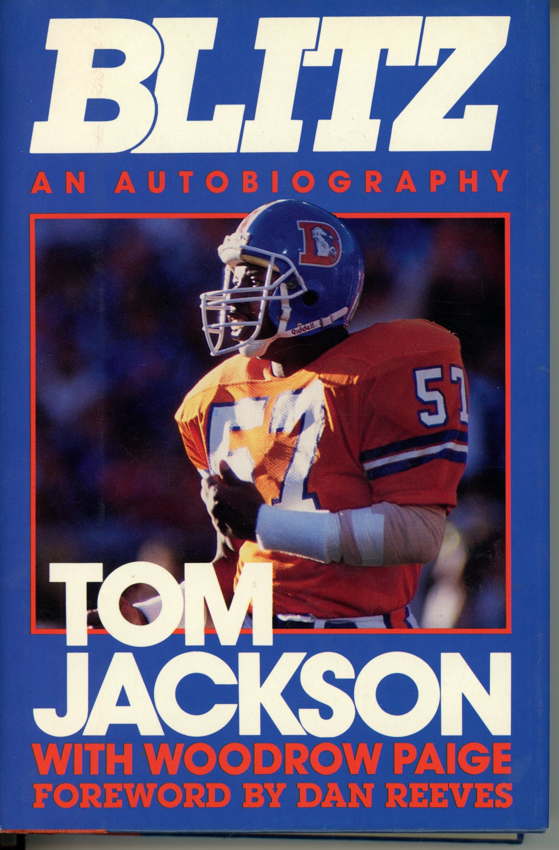 Tom Jackson Autographed Denver Broncos Autobiography Book Blitz Beckett 55776