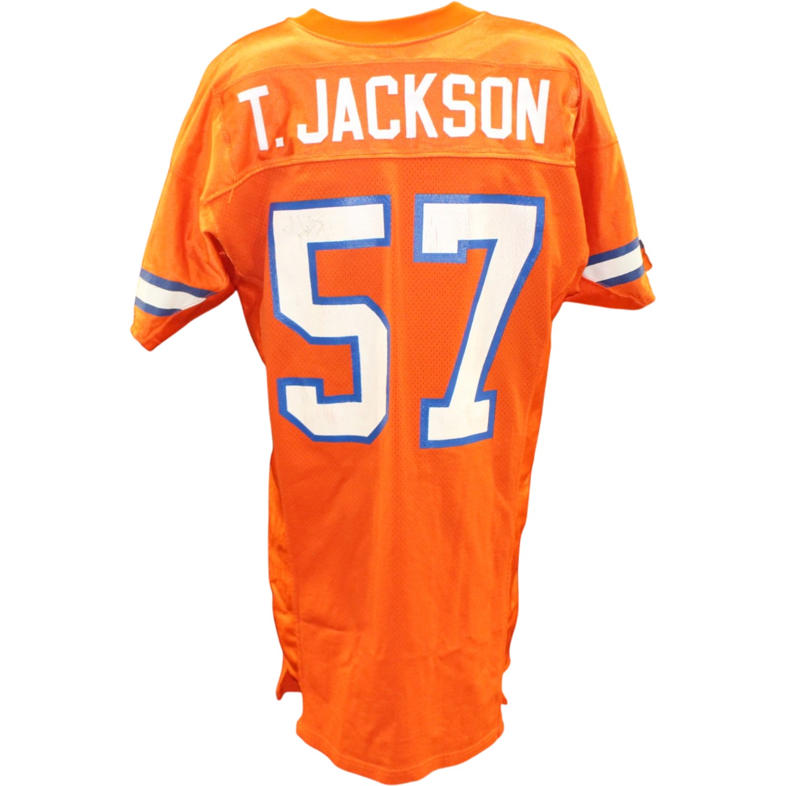 Tom Jackson Autographed Denver Broncos TB Wilson Orange Jersey 48 Beckett 56226