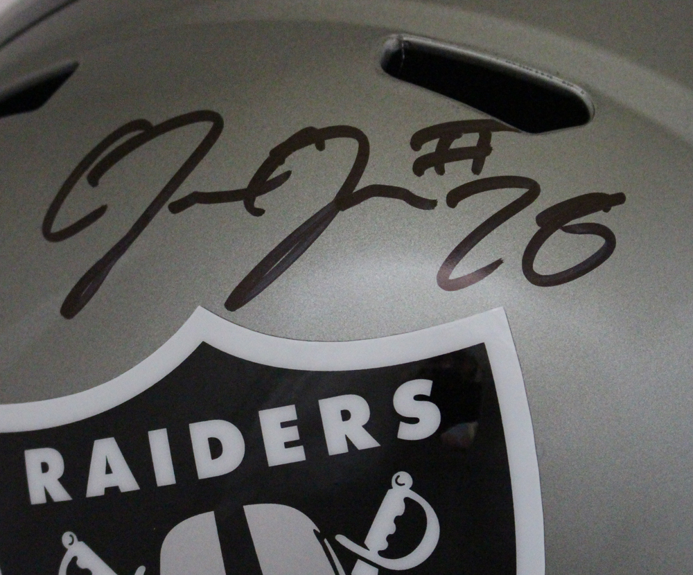 Josh Jacobs Autographed Las Vegas Raiders F/S Flash Speed Helmet BAS