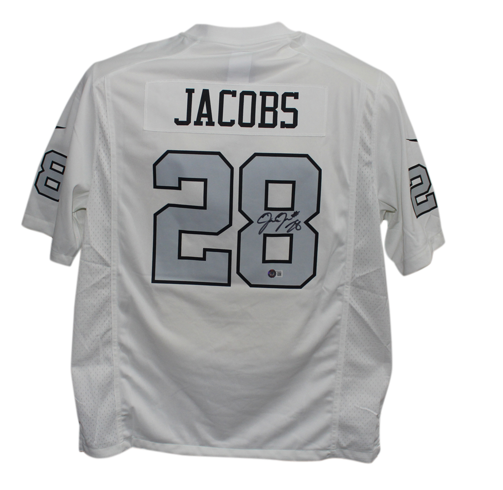 Josh Jacobs Signed Las Vegas Raiders White Nike Game XL Jersey Beckett