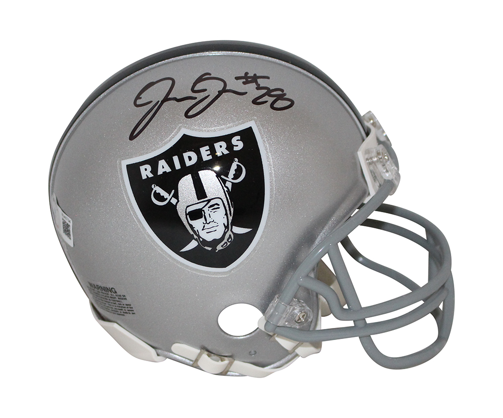 Josh Jacobs Autographed/Signed Las Vegas Raiders VSR4 Mini Helmet BAS 31519
