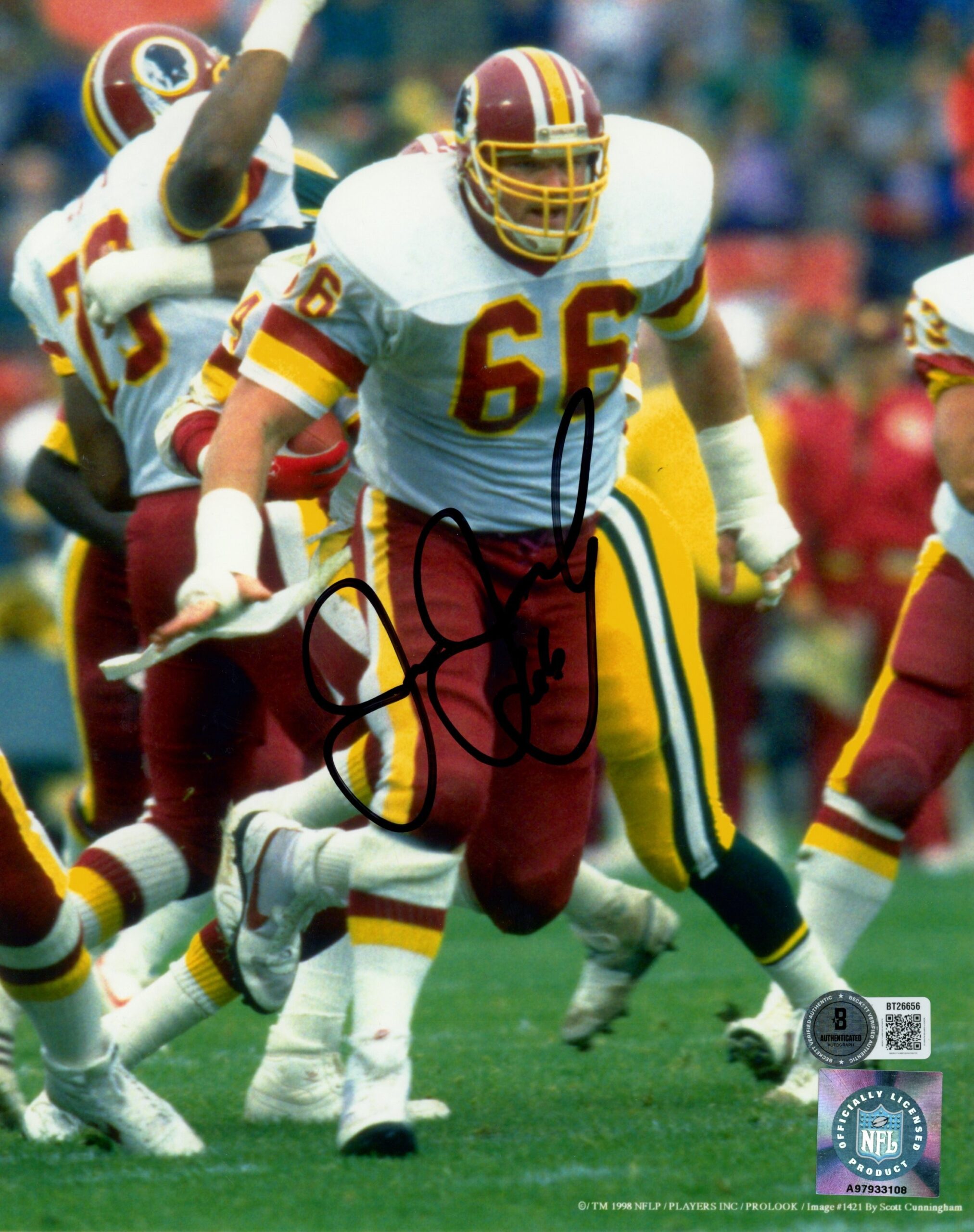 Joe Jacoby Autographed/Signed Washington Redskins 8x10 Photo Beckett 56681