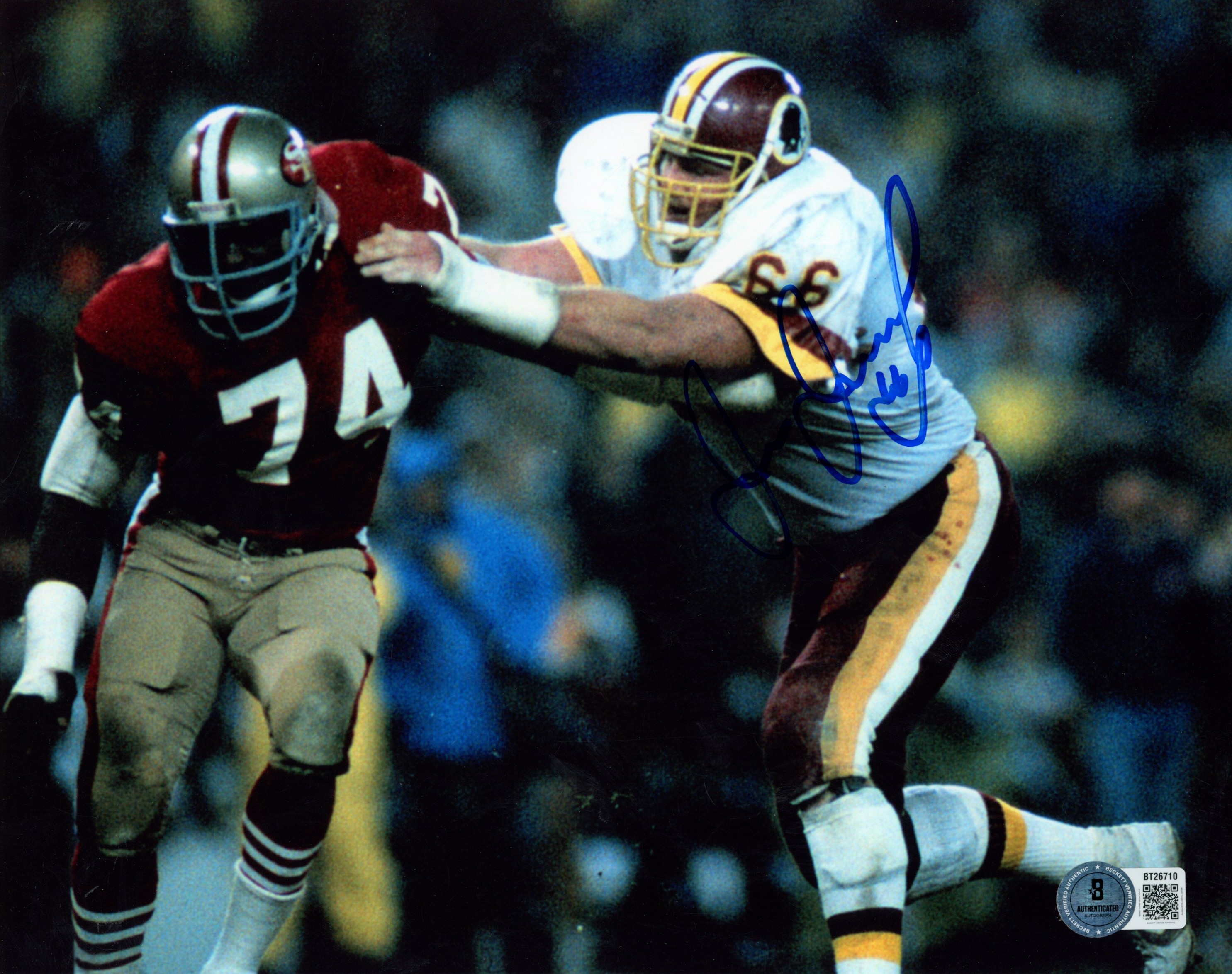 Joe Jacoby Autographed/Signed Washington Redskins 8x10 Photo Beckett 56828