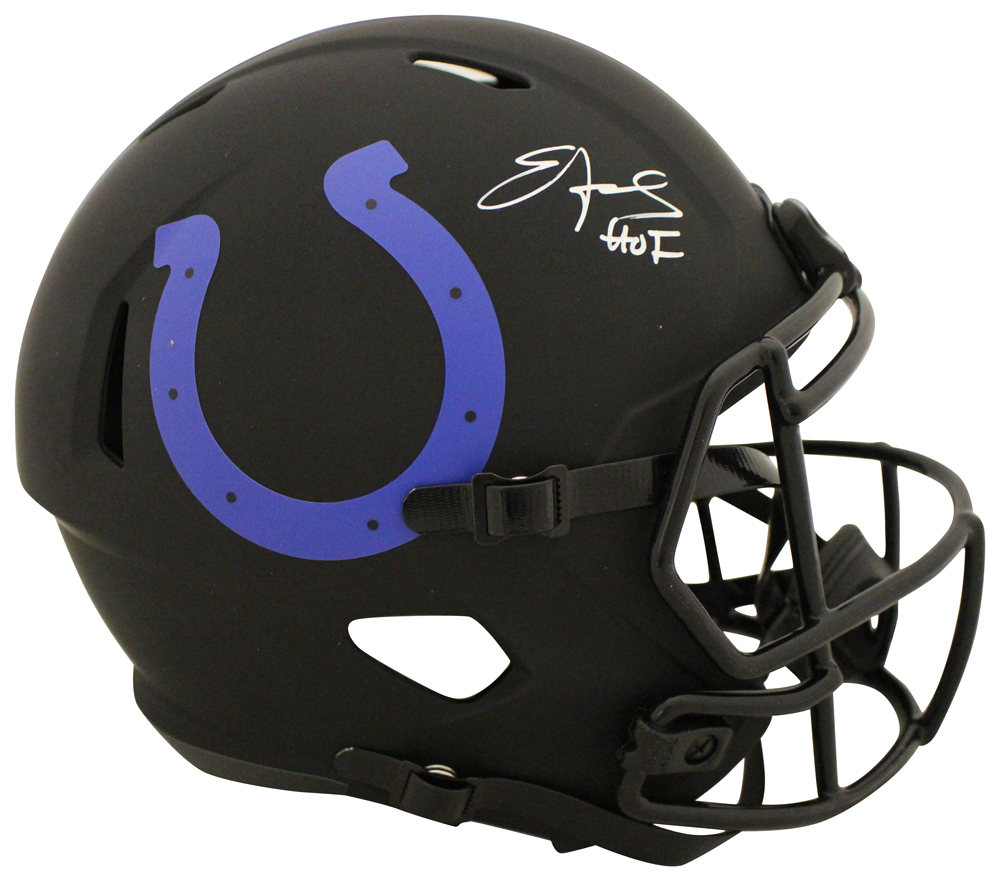 Edgerrin James Signed Indianapolis Colts F/S Eclipse Helmet HOF JSA 28261
