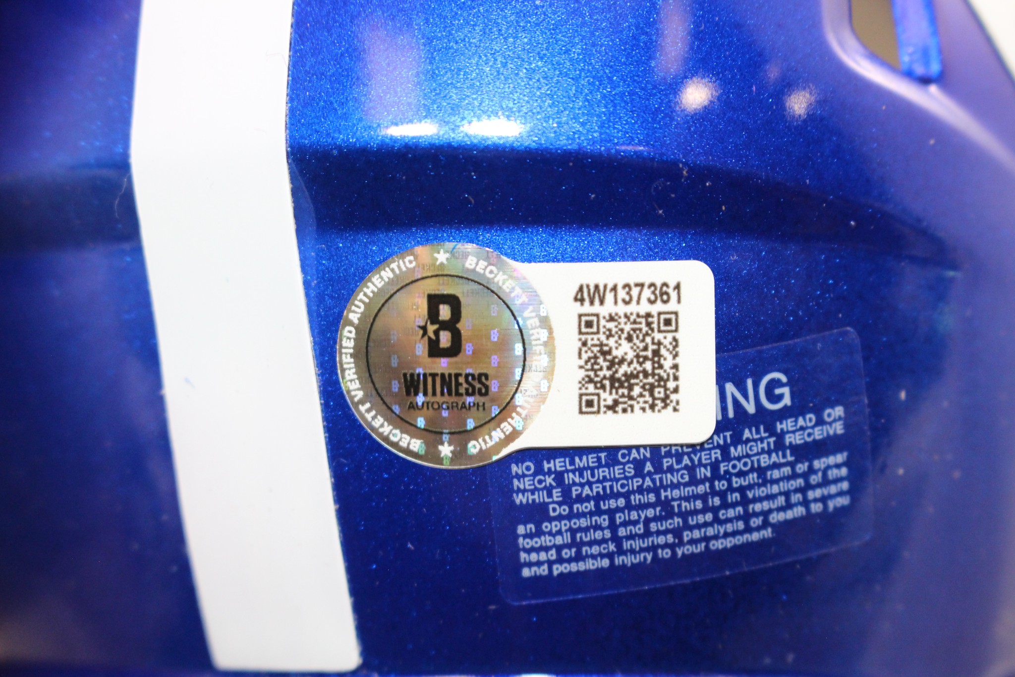 Edgerrin James Autographed Indianapolis Colts Flash Mini Helmet Beckett W 54755 4 Edgerrin James Autographed Indianapolis Colts Flash Mini Helmet Beckett W 54755