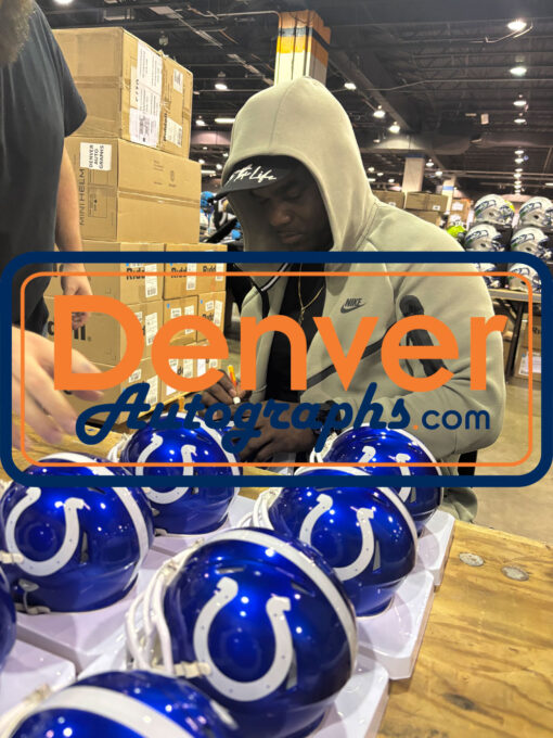 Edgerrin James Autographed Indianapolis Colts Flash Mini Helmet Beckett 51588