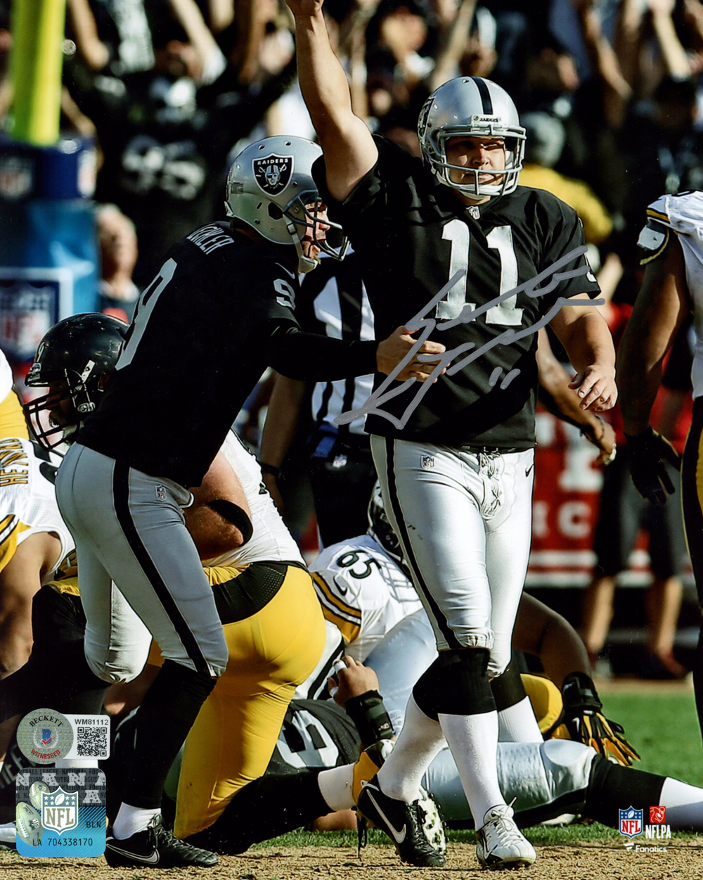 Sebastian Janikowski Autographed Oakland Raiders 8x10 Photo Beckett BAS