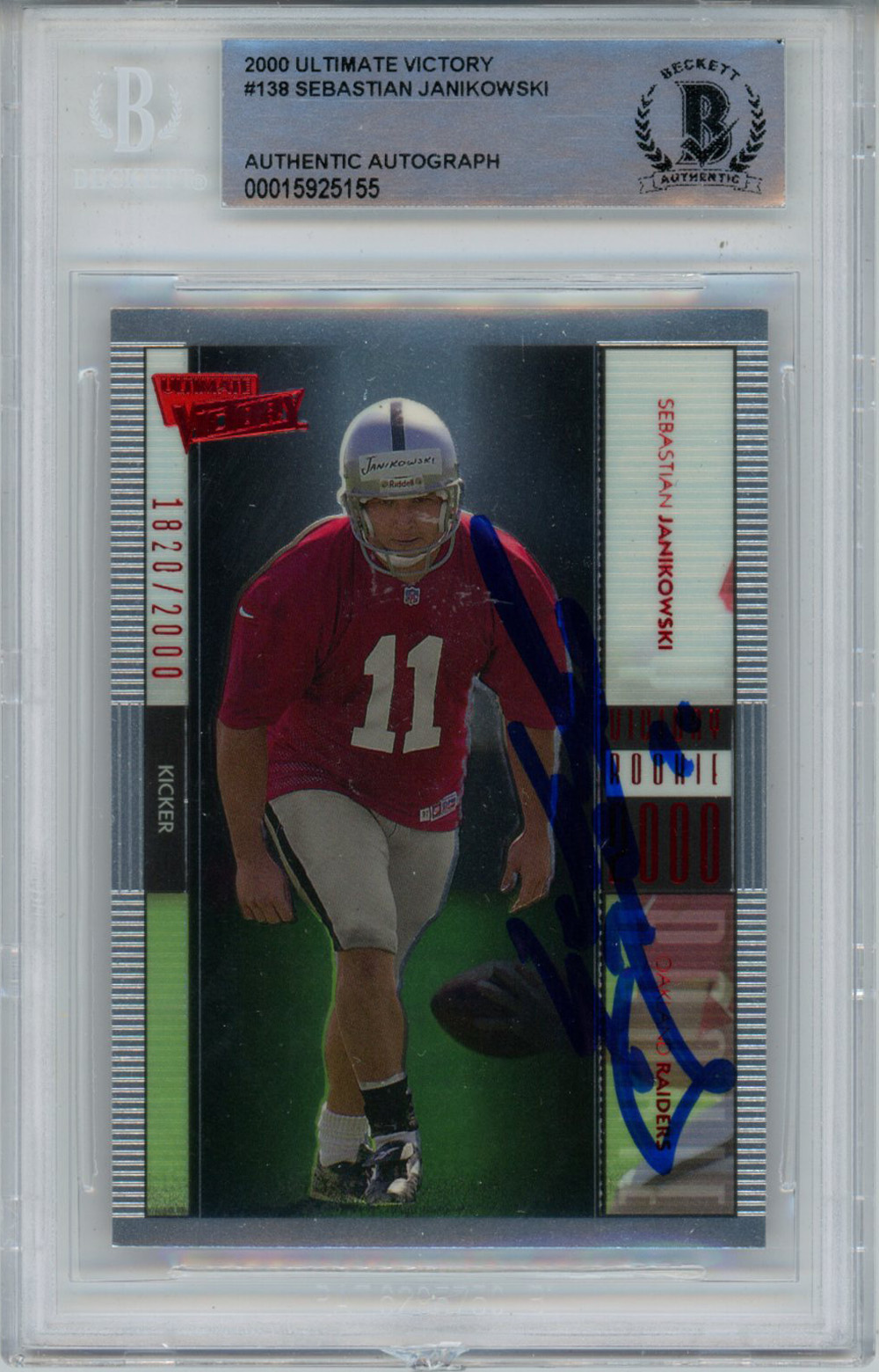 Sebastian Janikowski Signed 2000 Upper Deck Ultimate Victory #138 Card BAS