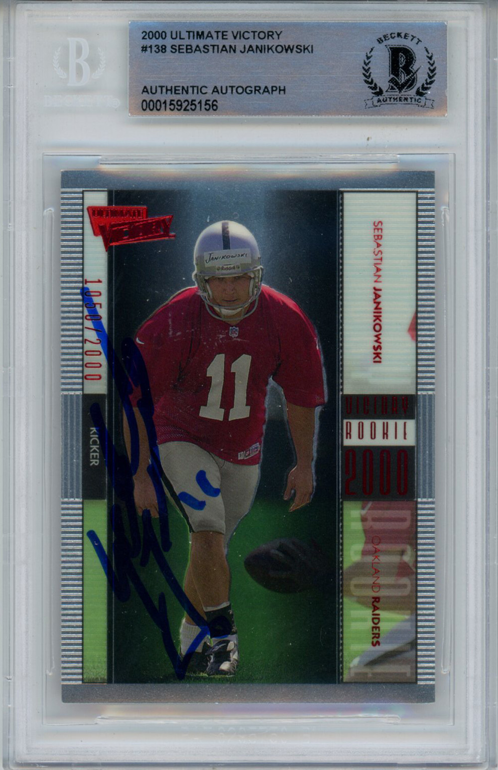 Sebastian Janikowski Signed 2000 Upper Deck Ultimate Victory #138 Card BAS