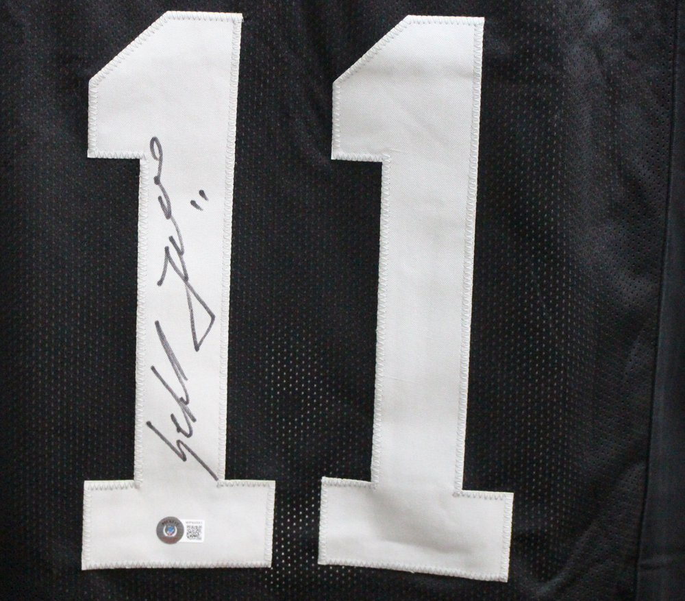 Sebastian Janikowski Autographed/Signed Pro Style Black XL Jersey BAS