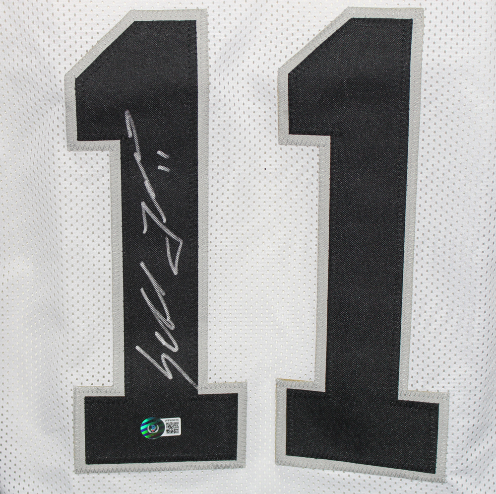 Sebastian Janikowski Autographed/Signed Pro Style White XL Jersey BAS