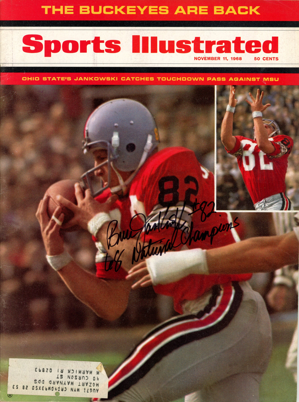 Bruce Jankowski Autographed 11/11/1968 Sports Illustrated Magazine PSA