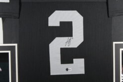 Ashton Jeanty Autographed Pro Style Black XL Framed Jersey 35x43 Beckett 53750