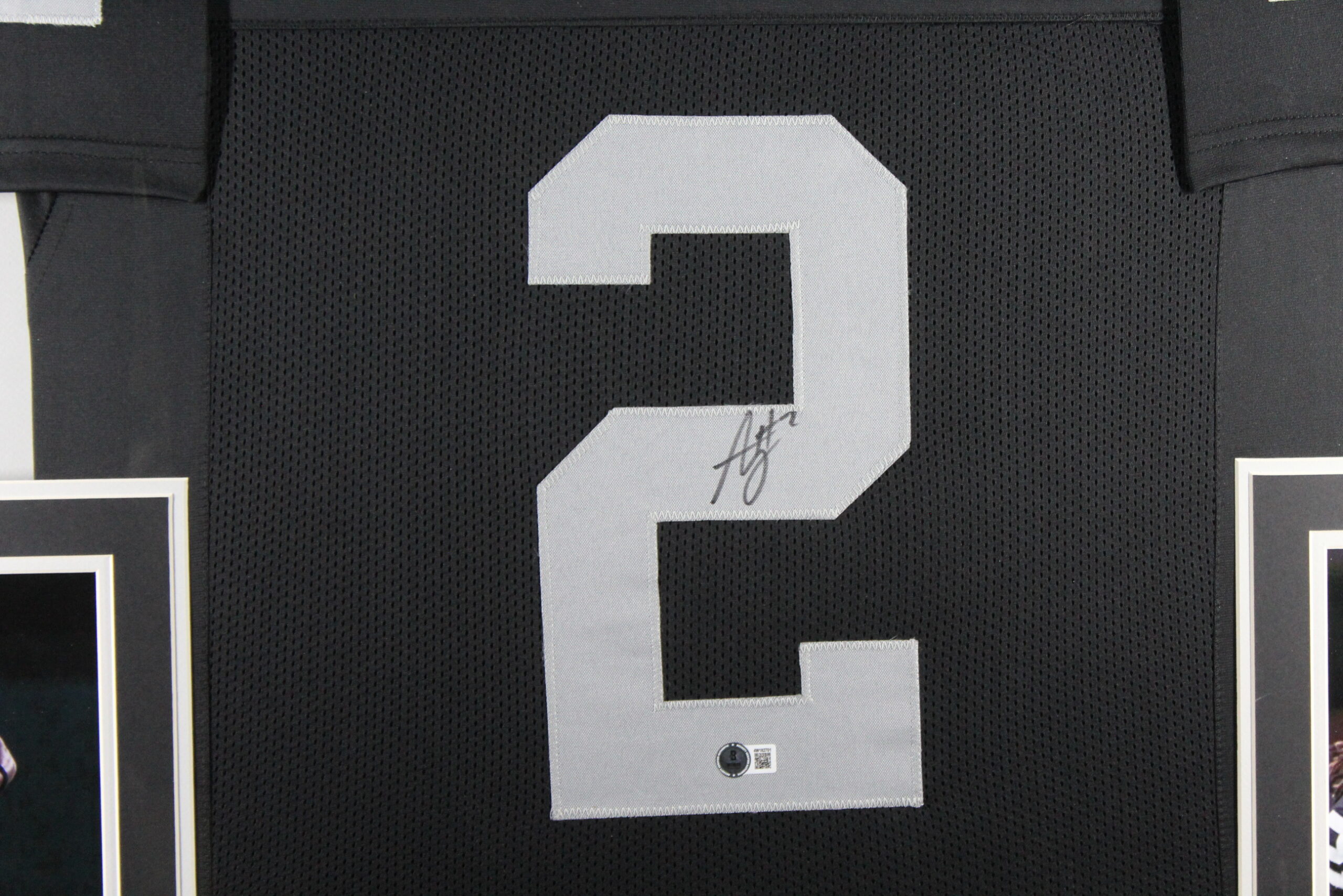 Ashton Jeanty Autographed Pro Style Black XL Framed Jersey 35x43 Beckett 53750 2 Ashton Jeanty Autographed Pro Style Black XL Framed Jersey 35x43 Beckett 53750