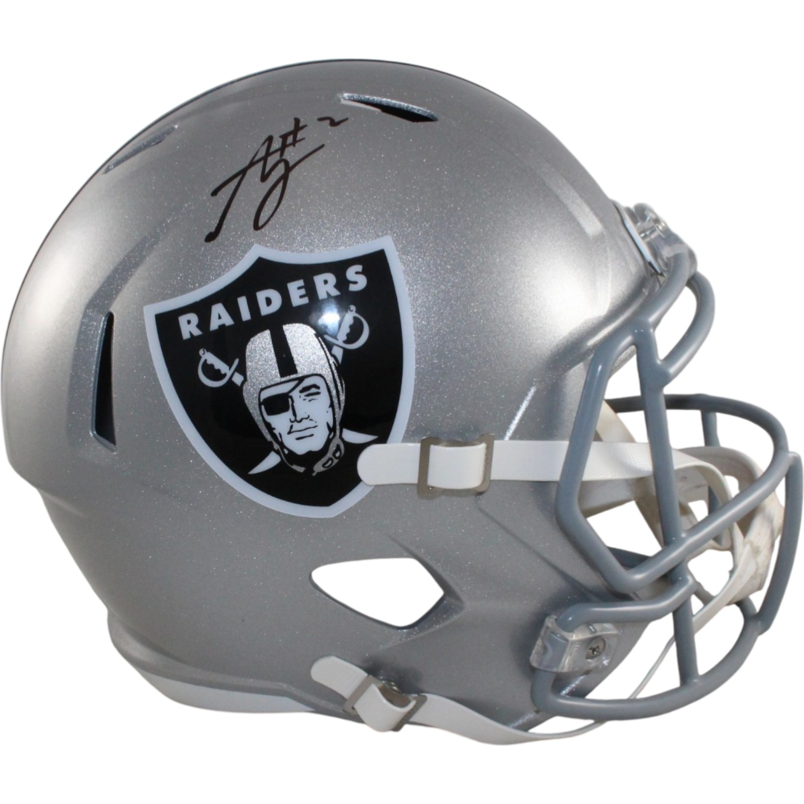 Ashton Jeanty Autographed Las Vegas Raiders F/S Helmet Beckett Witness 55257 1 Ashton Jeanty Autographed Las Vegas Raiders F/S Helmet Beckett Witness 55257