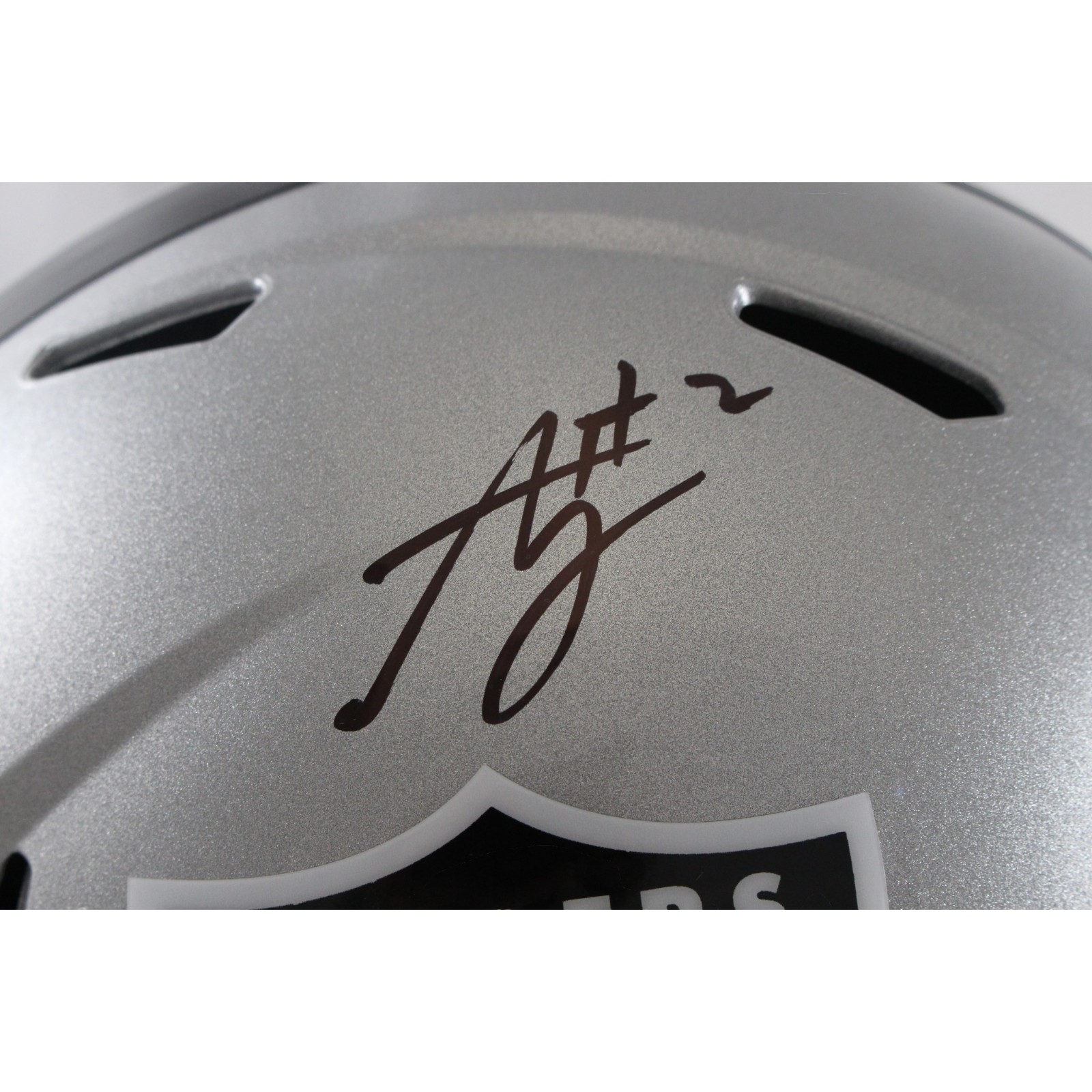 Ashton Jeanty Autographed Las Vegas Raiders F/S Helmet Beckett Witness 55257