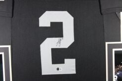 Aston Jeanty Signed Las Vegas Raiders Framed Jersey Black #2 Beckett WIT 58644