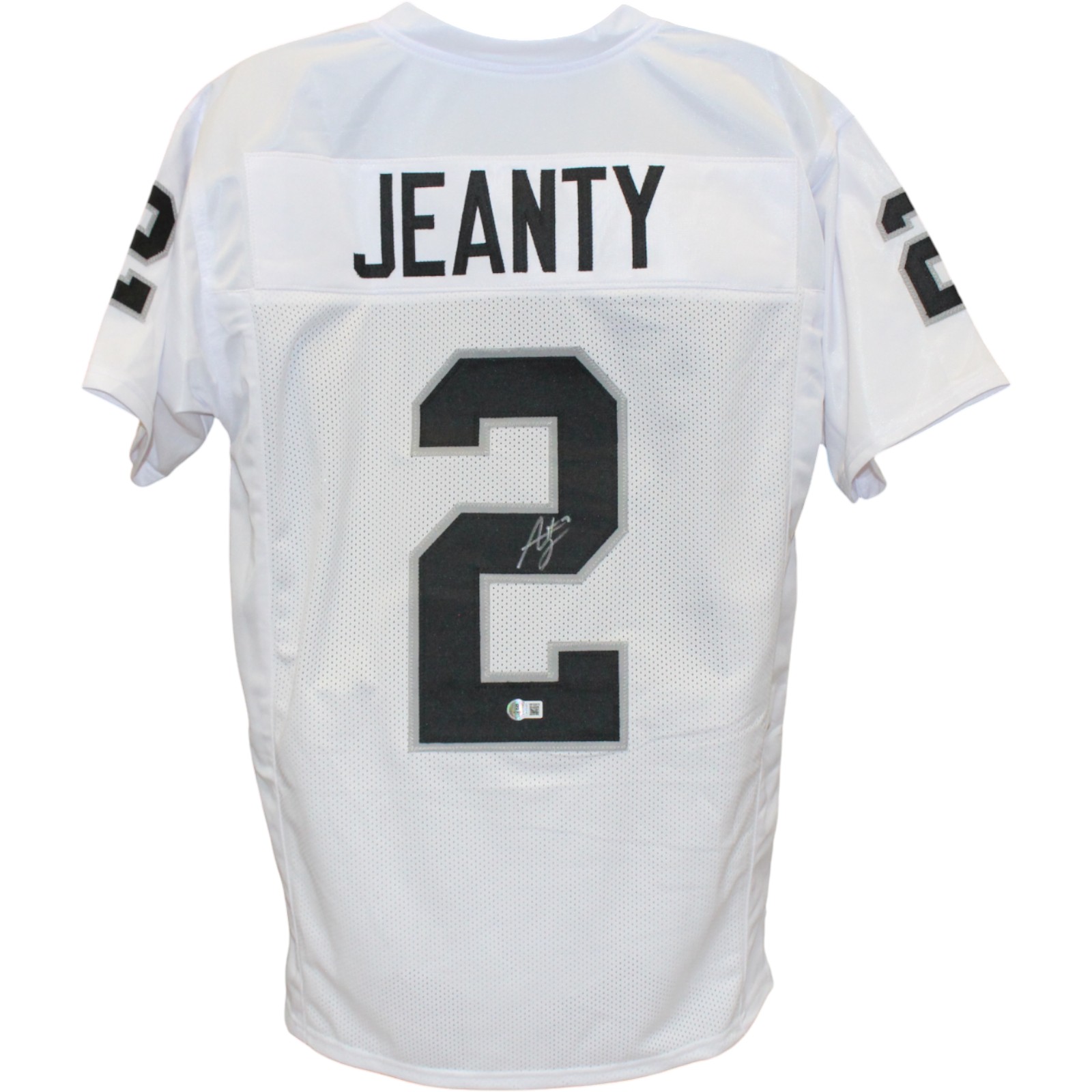 Ashton Jeanty Autographed/Signed Pro Style XL White Jersey Beckett Witness 53209