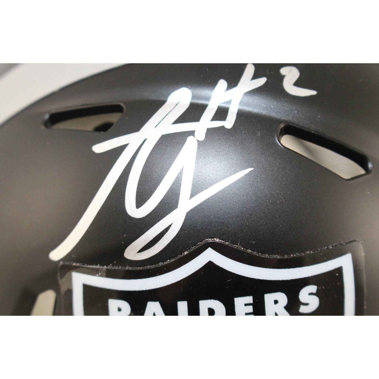 Ashton Jeanty Autographed Las Vegas Raiders Mini Helmet Blaze Beckett WIT 53206 2 Ashton Jeanty Autographed Las Vegas Raiders Mini Helmet Blaze Beckett WIT 53206