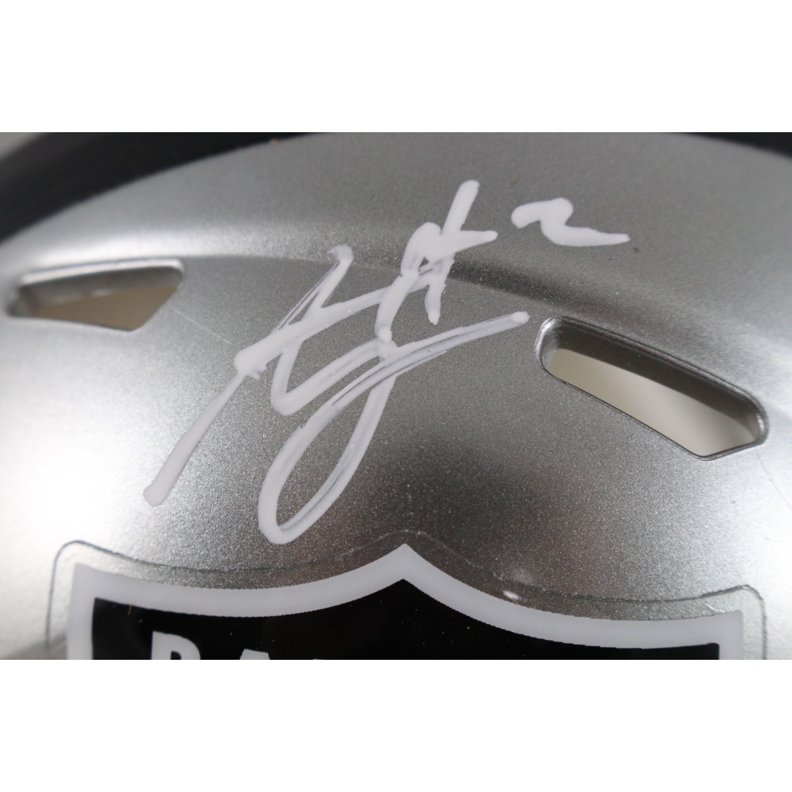 Ashton Jeanty Autographed Las Vegas Raiders Mini Helmet Flash Beckett Witness 51004