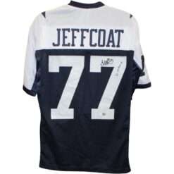 Jim Jeffcoat Autographed/Signed Pro Style Jersey Blue Size XL 2x SB TRI 58754